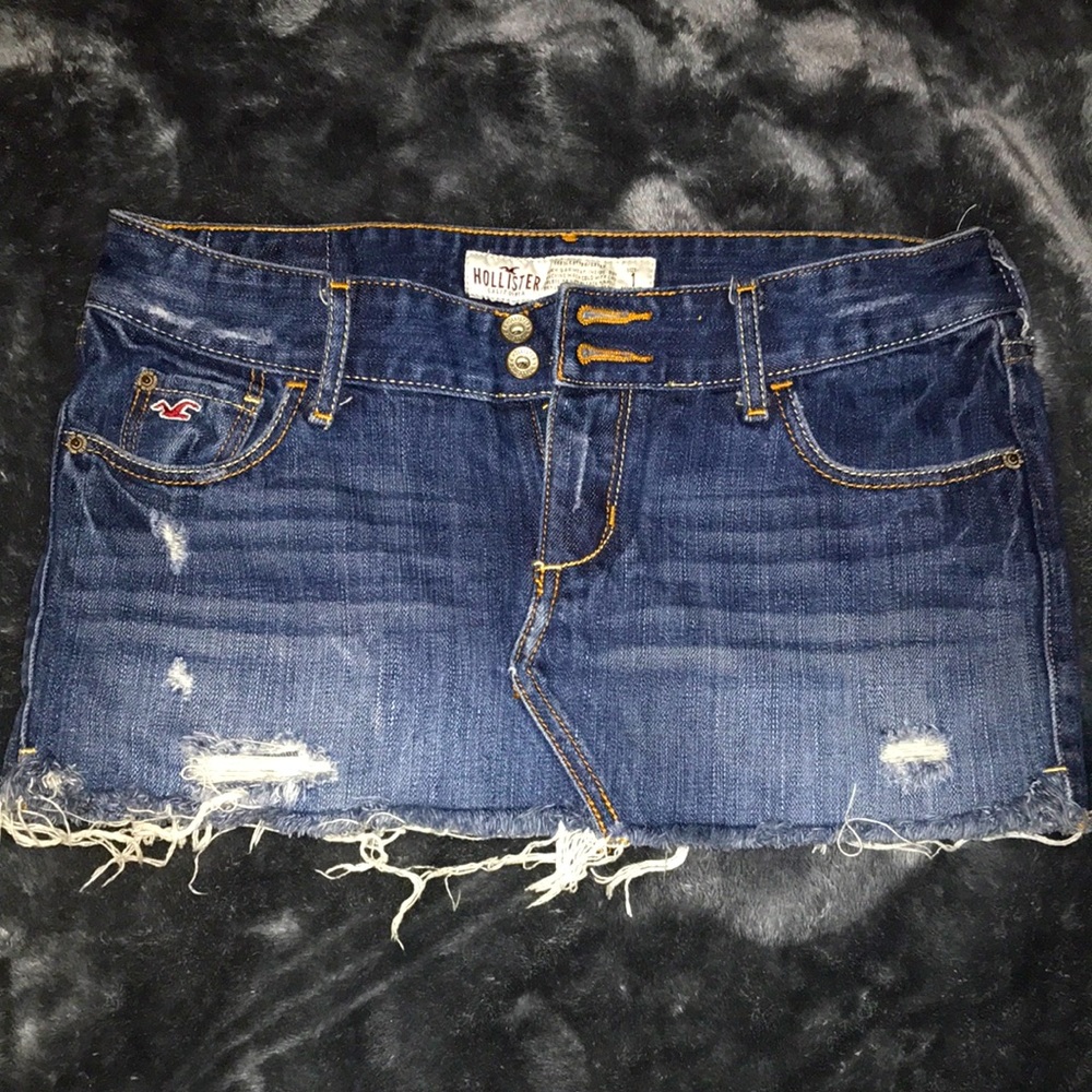 Hollister mini jean skirt